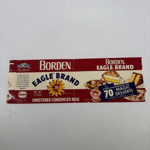 borden condensed milk label vintage recipes Eagle Brand Dessert MCM Ephemera